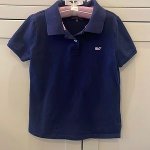 Vineyard vines navy girls polo shirt with pink whale size medium 8-10 relaxed
